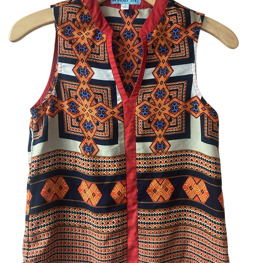 Dina Be sleeveless vibrant geometric top